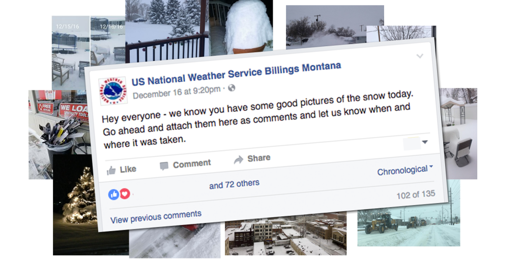 Audience engagement on the weather service facebook page