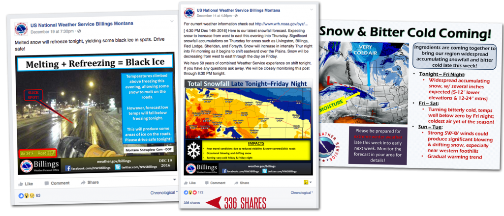 Images from the US Weather Service - Billings Facebook page