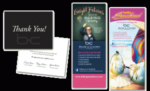 In-Office Banners and Thank You Notes for Bauer & Clausen Optometry