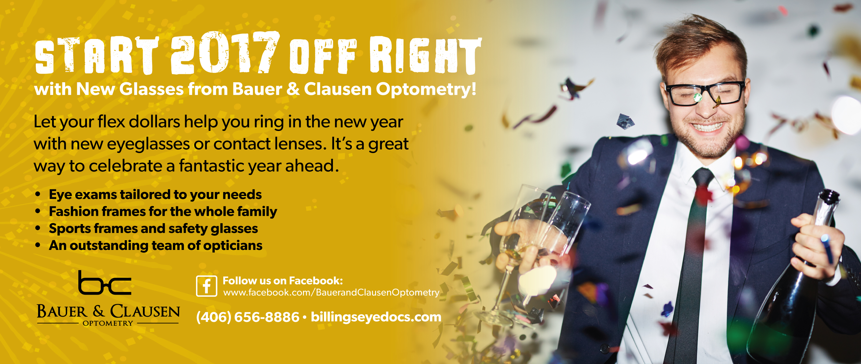 Billing Insert, Bauer & Clausen Optometry, Billings, MT